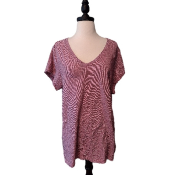 Ruff Hewn V-Neck Back Button Short Sleeve Top Size 1X - Picture 3 of 6